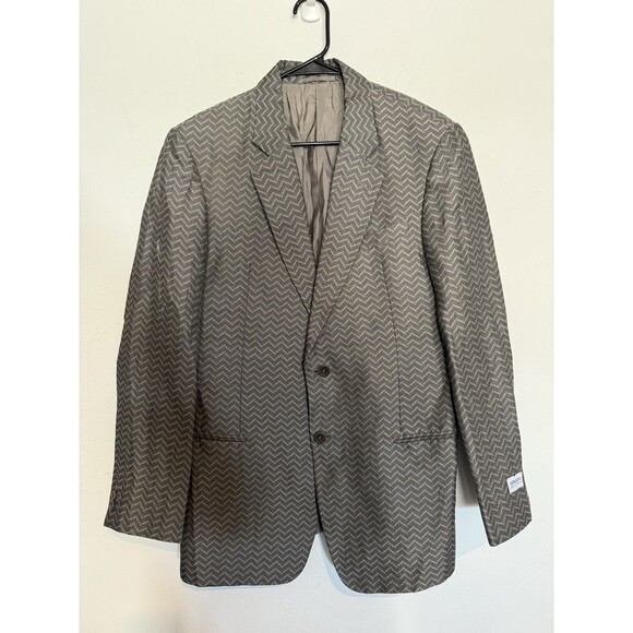 ARMANI Collezioni Blazer EU 52 US 42 Vintage Mens Linen Blend Chevron Two Button - Picture 1 of 13